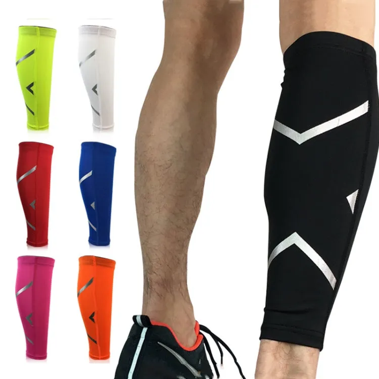 1 Pair Sports Breathable Compression Calf Sleeves Riding Running Protective Gear, Spec: L (Orange)