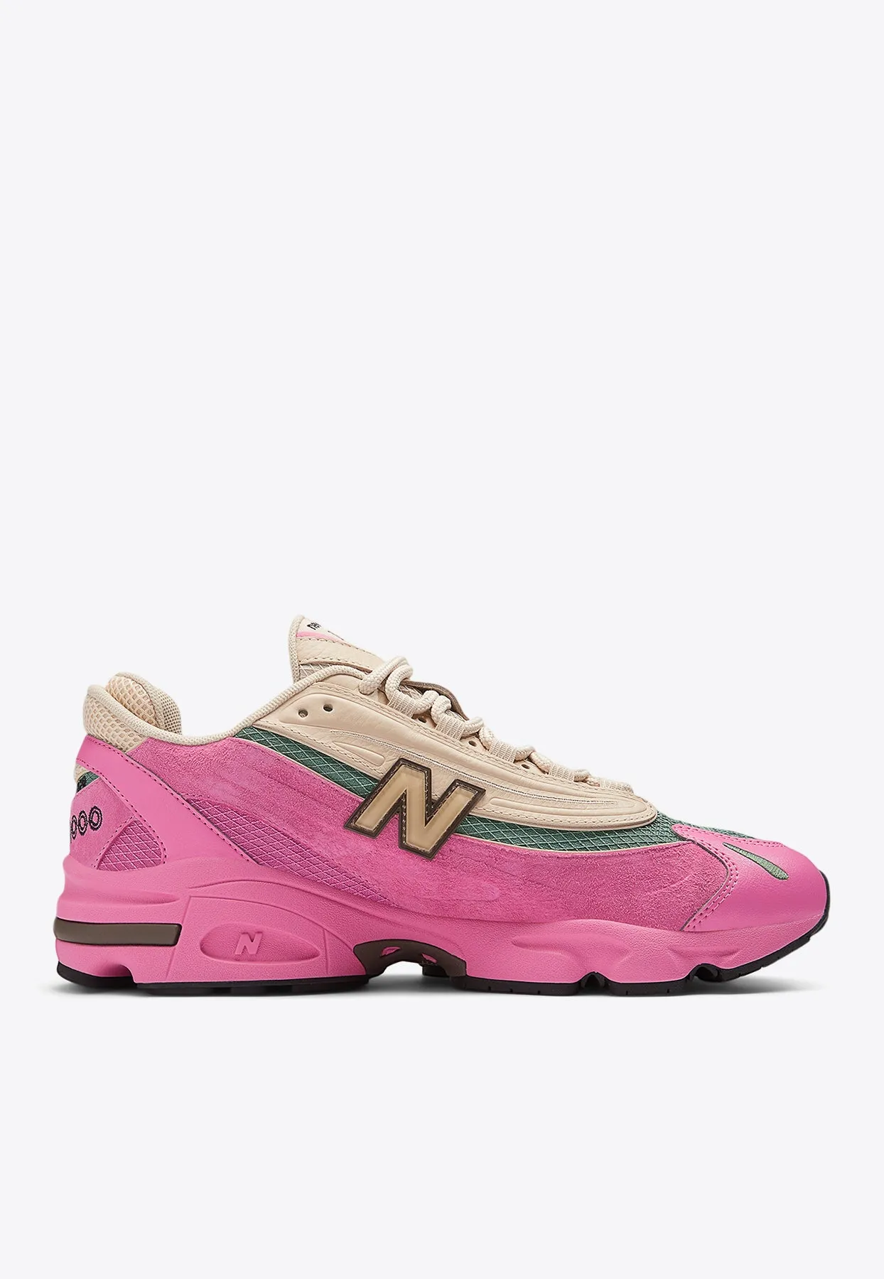 1000 Low-Top Sneakers in Real Pink with Sandstone