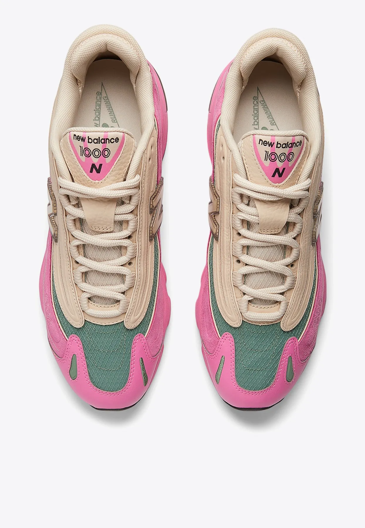 1000 Low-Top Sneakers in Real Pink with Sandstone