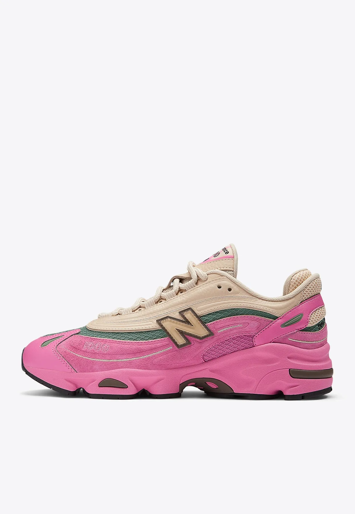 1000 Low-Top Sneakers in Real Pink with Sandstone