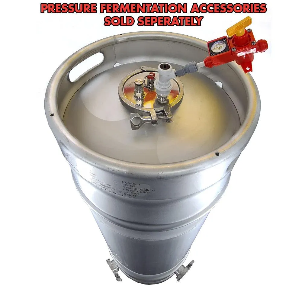 118L Kegmenter with 4inch Flat Lid , Airlock and 2inch end cap