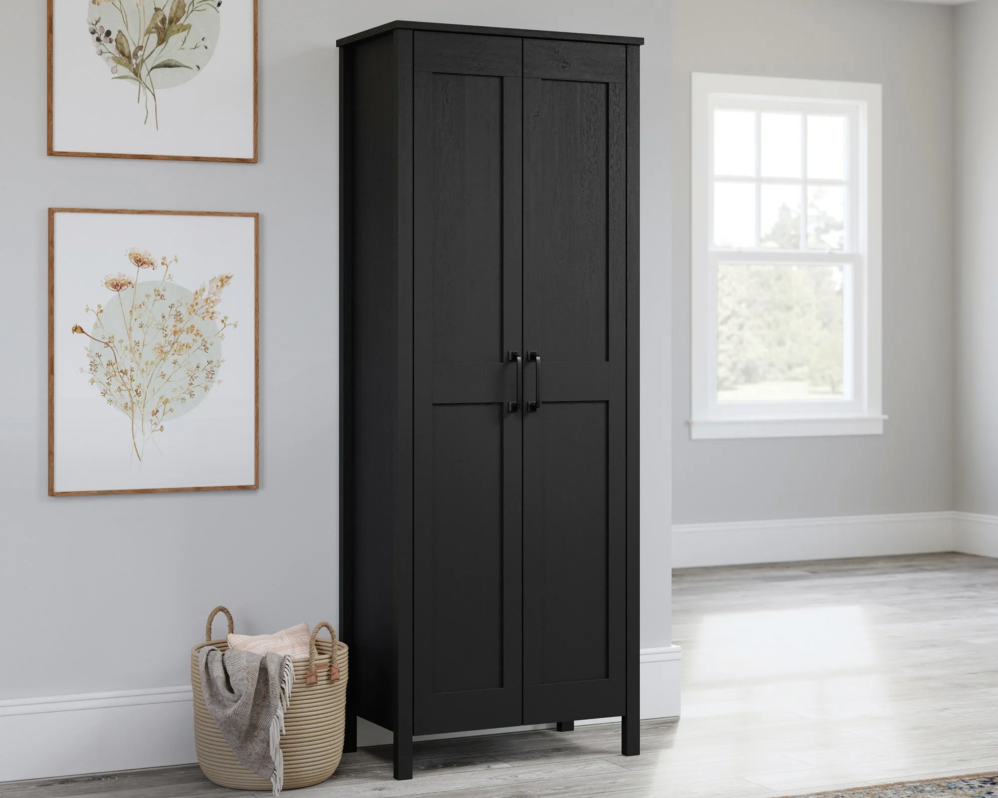 2-Door Storage Cabinet Raven Oak