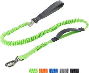 2 in 1 Dog Bungee Leash & Car Seatbelt-Green