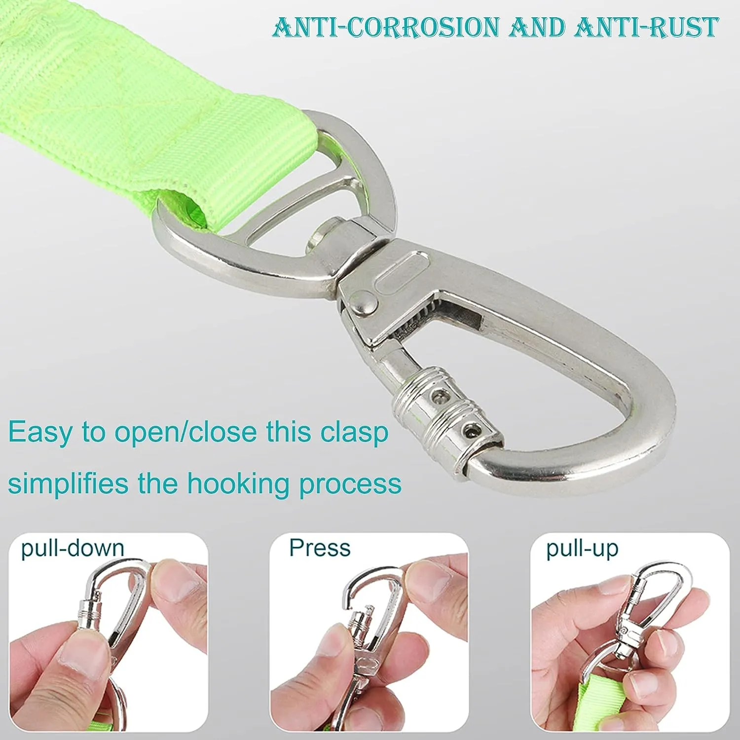 2 in 1 Dog Bungee Leash & Car Seatbelt-Green