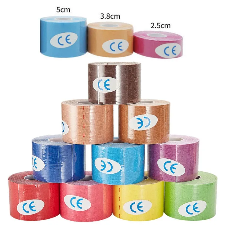 3 PCS Muscle Tape Physiotherapy Sports Tape Basketball Knee Bandage, Size: 2.5cm x 5m(Yellow)