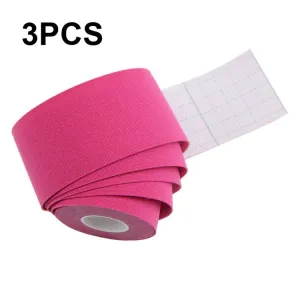 3 PCS Muscle Tape Physiotherapy Sports Tape Basketball Knee Bandage, Size: 3.8cm x 5m(Rose Red)