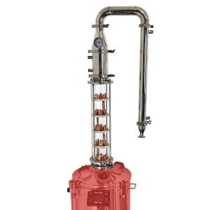 4 Inch TC Borosicilate Glass Distillation Column with Copper Bubbler Plates