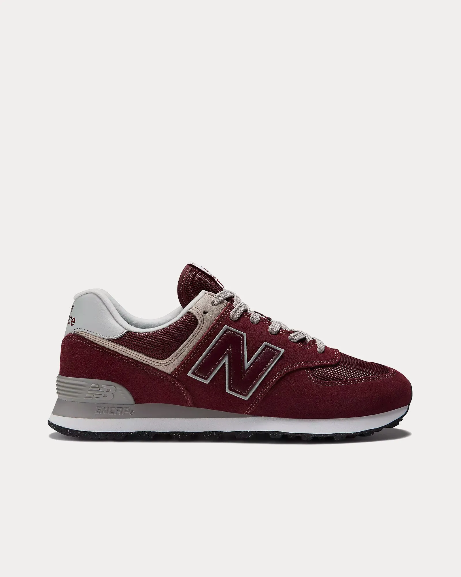574 Burgundy / White Low Top Sneakers