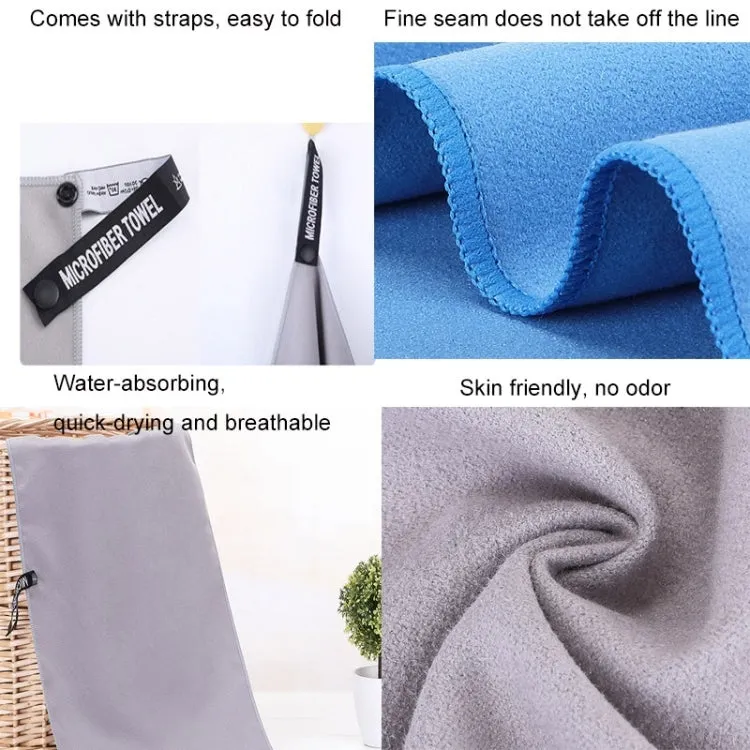 Absorbent Quick Dry Sports Towel Microfiber Bath Towel 76x152cm(Sky Blue Square Mesh Bag)