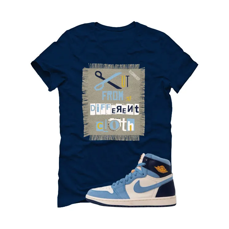 Air Jordan 1 High OG WMNS First in Flight Navy Blue T-Shirt (Cut from a different cloth)| illcurrency