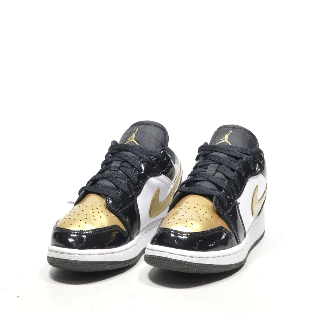 Air Jordan 1 Low Low-Top Sneakers Leather Gold Color For Women