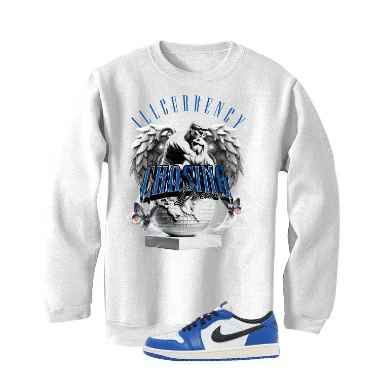 Air Jordan 1 Low OG Game Royal White T-Shirt (Chasing Dreams)| illcurrency