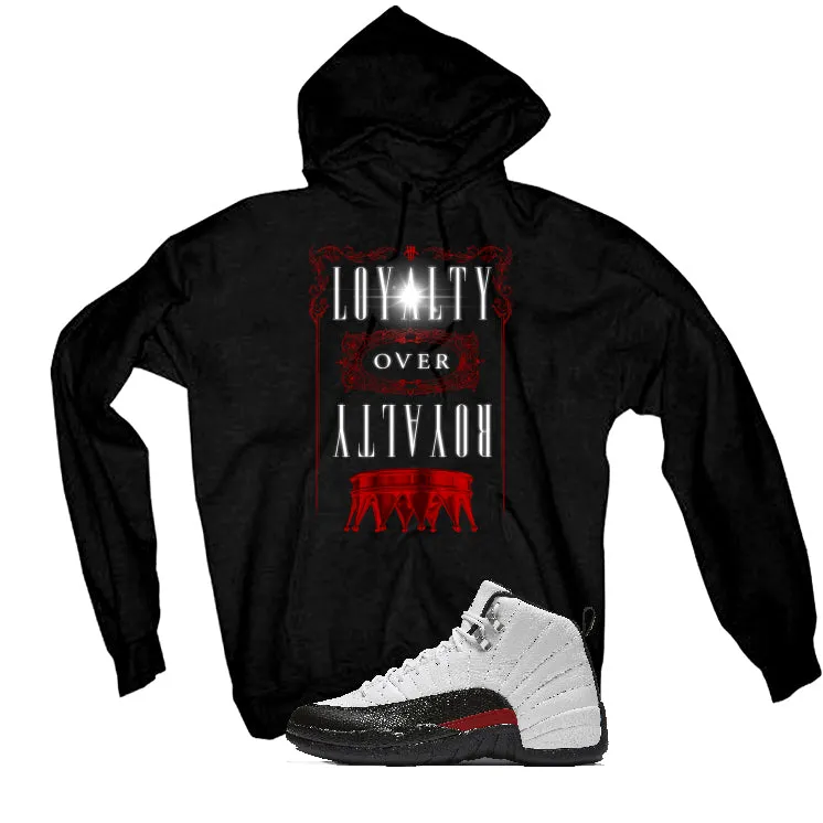 Air Jordan 12 “Red Taxi” | illcurrency Black T-Shirt (LOYALTY OVER ROYALTY)