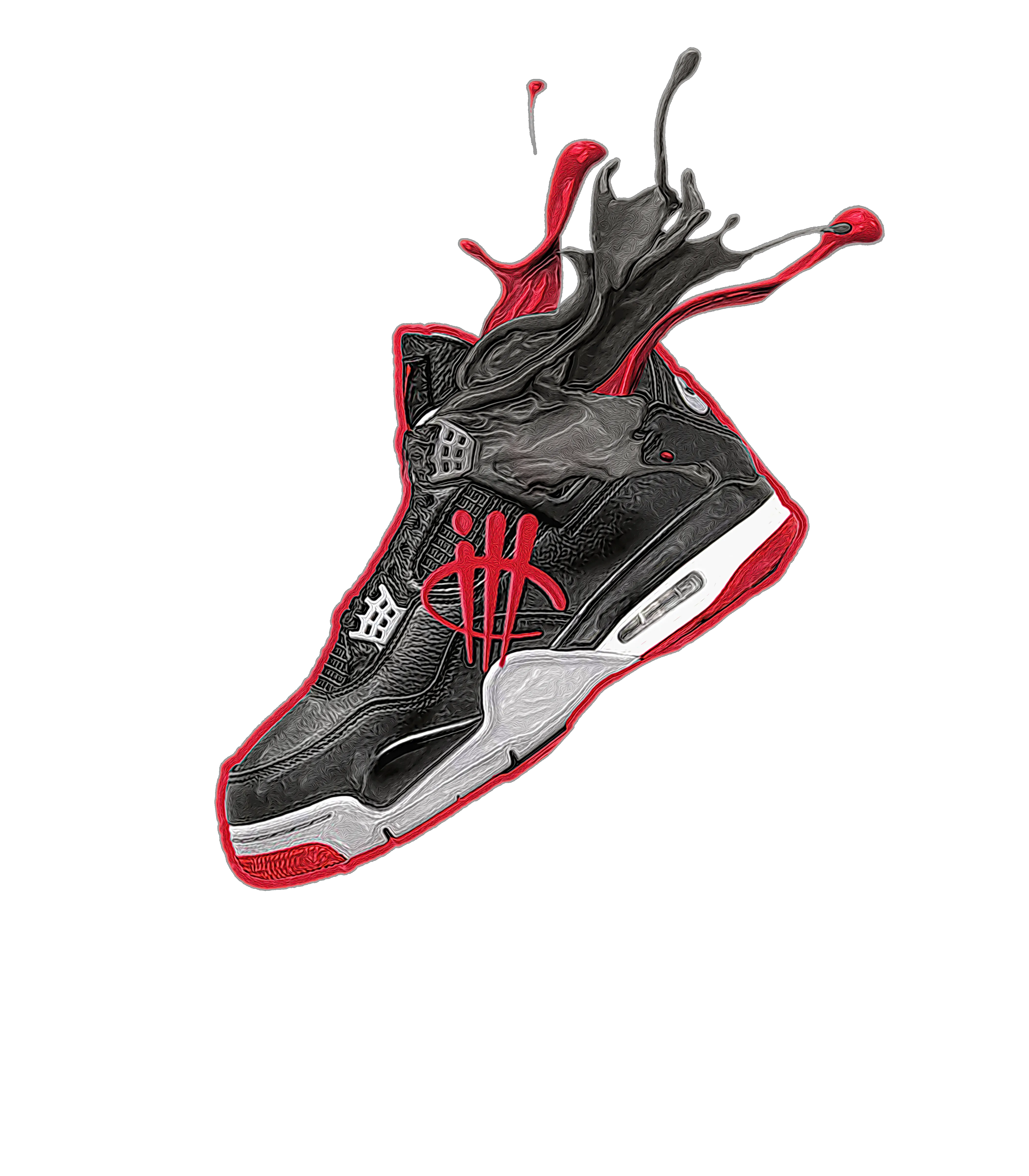 AIR JORDAN 4 “BRED REIMAGINED” 2024 | ILLCURRENCY White T-Shirt (SPLASH 4)