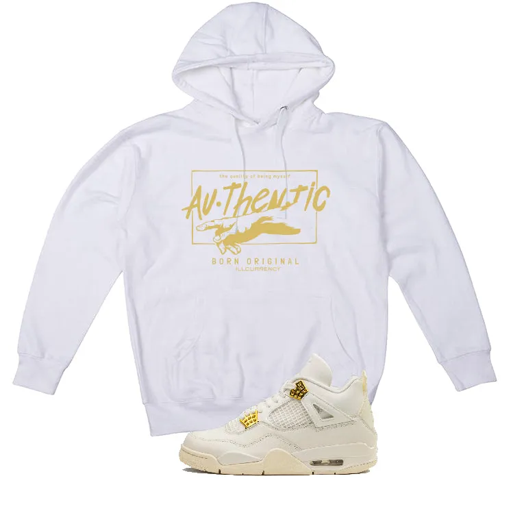 Air Jordan 4 WMNS “Metallic Gold” | illcurrency White T-Shirt (Authentic)