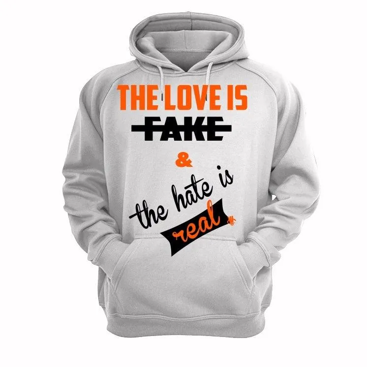 Air Jordan RETRO 1 (Orange black) 2019 White T-Shirt (Love is fake)