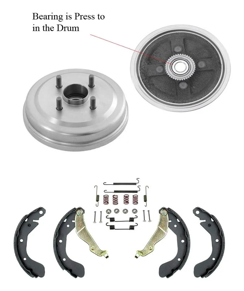 Aveo With ABS To Vin # 426446 (2) Drum With Rr Bearings Brake Shoes   Combi Kit