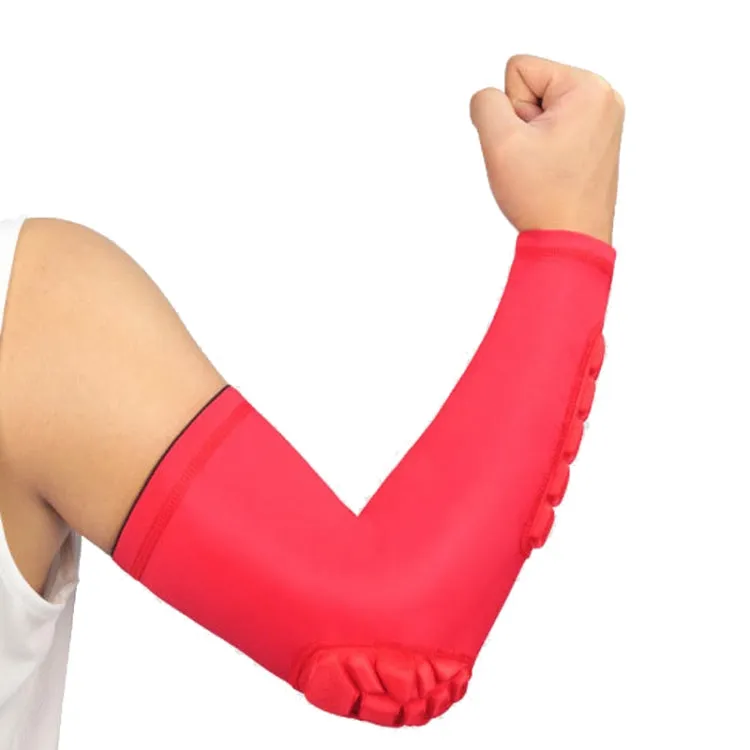 Basketball Sleeve Cellular Anti-collision Anti-slip Compression Elbow Protective Gear, Size:L(Red)