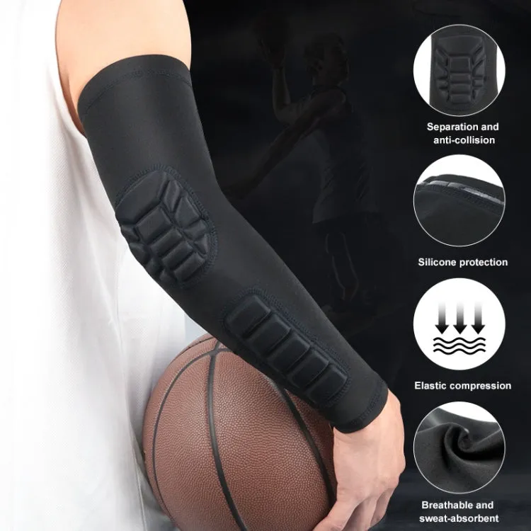 Basketball Sleeve Cellular Anti-collision Anti-slip Compression Elbow Protective Gear, Size:L(Red)