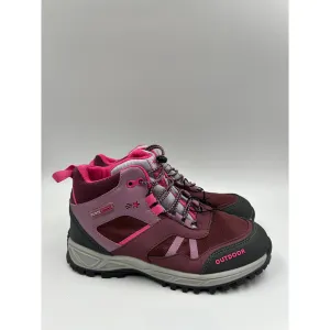 Big Kid Size 5, High Top Pink and Purple Hikers w/ Elastic Cinch Straps