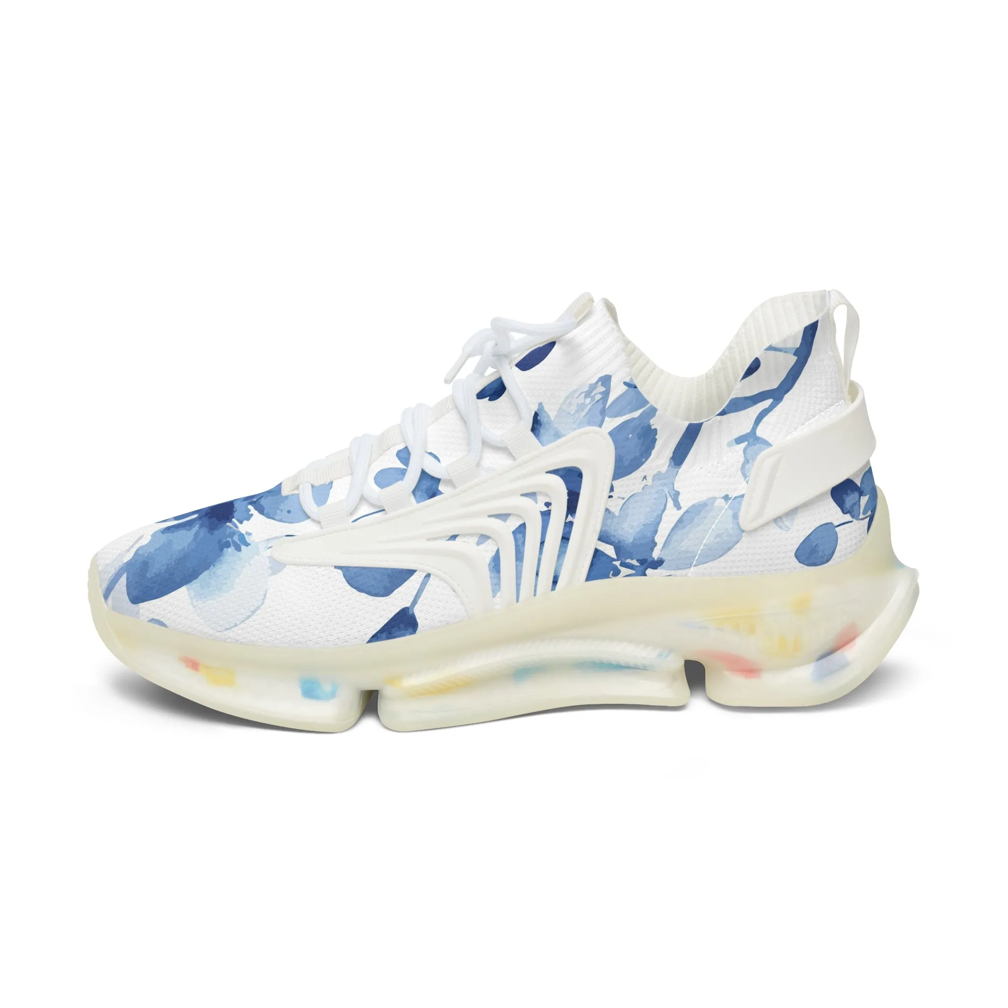 Blue Flowers Women's Mesh Sneakers