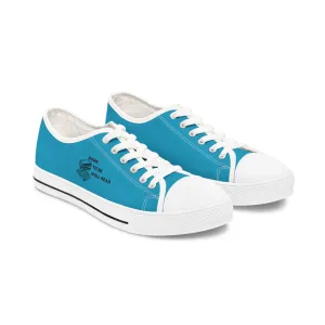 Born To Be Well Read - Turquoise Women's Low Top Sneakers