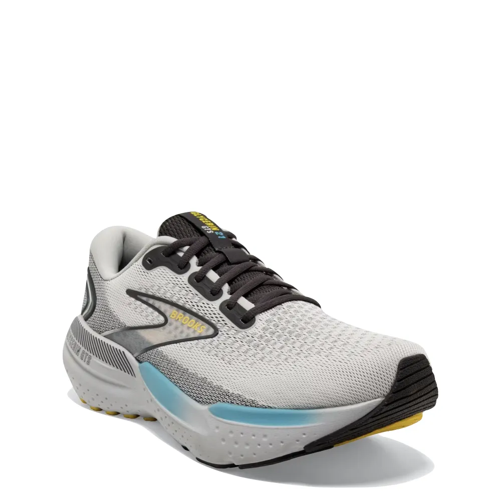 Brooks Men's Glycerin GTS 21 Sneaker in Coconut/Forged Iron/Yellow