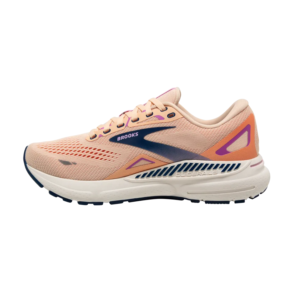 Brooks Women's Adrenaline GTS 23 B Width Apricot/Estate Blue/Orchid