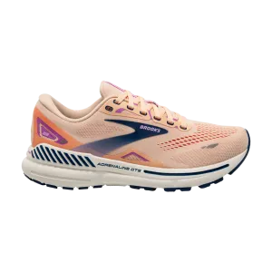 Brooks Women's Adrenaline GTS 23 B Width Apricot/Estate Blue/Orchid