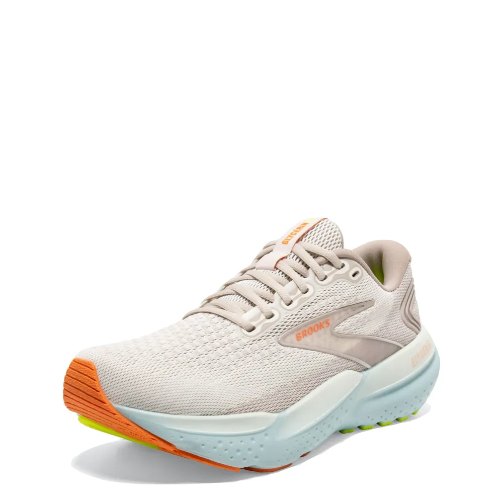 Brooks Women's Glycerin 21 Sneaker in Coconut/Aqua/Autumn Sunset