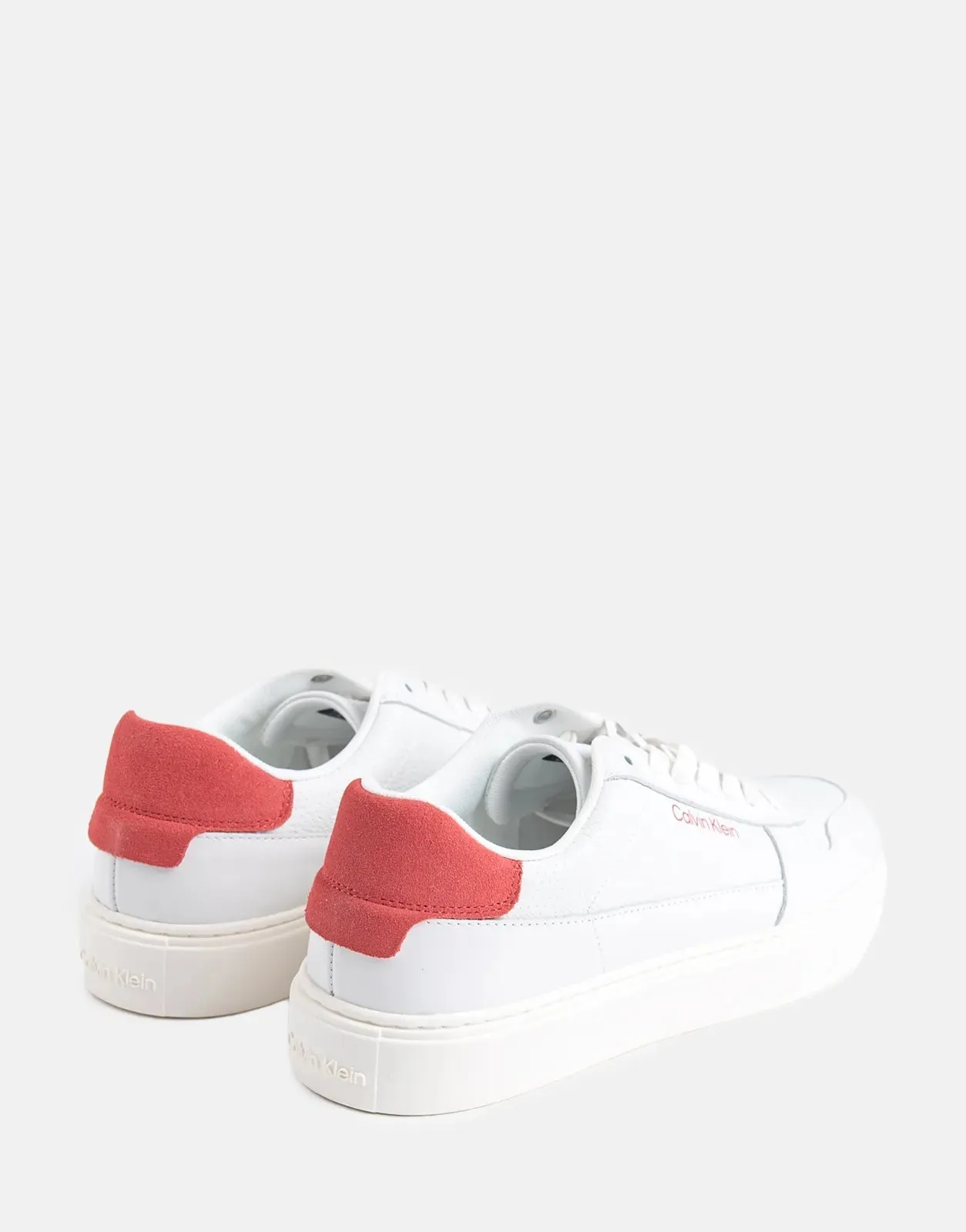 Calvin Klein Low Top Lace Up White Sneakers