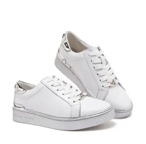 Classic Lace Up Flat White Sneakers