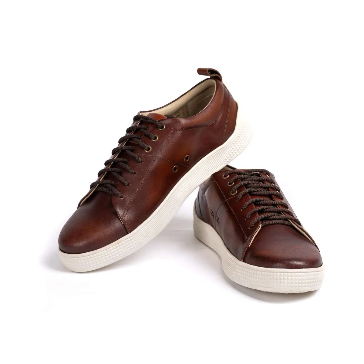 Cognac Leather Sneakers