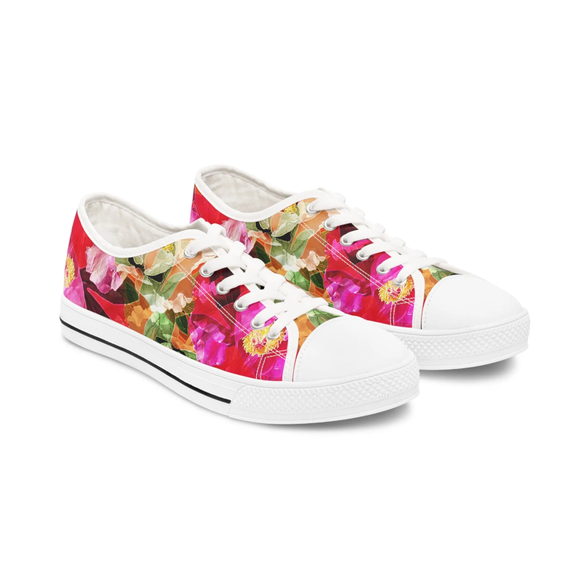 Colorful Floral Women's Low Top Sneakers - Stylish Casual Footwear for Spring & Summer