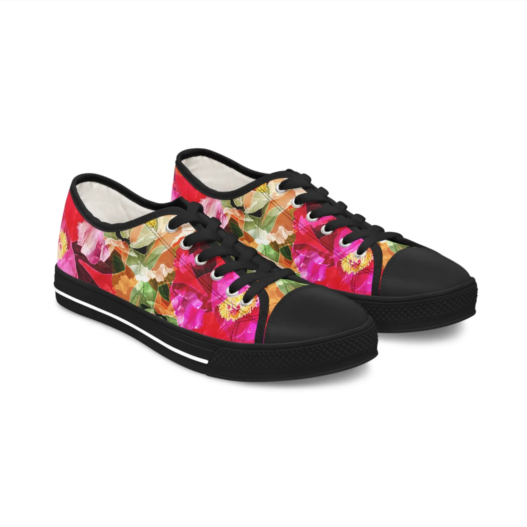 Colorful Floral Women's Low Top Sneakers - Stylish Casual Footwear for Spring & Summer