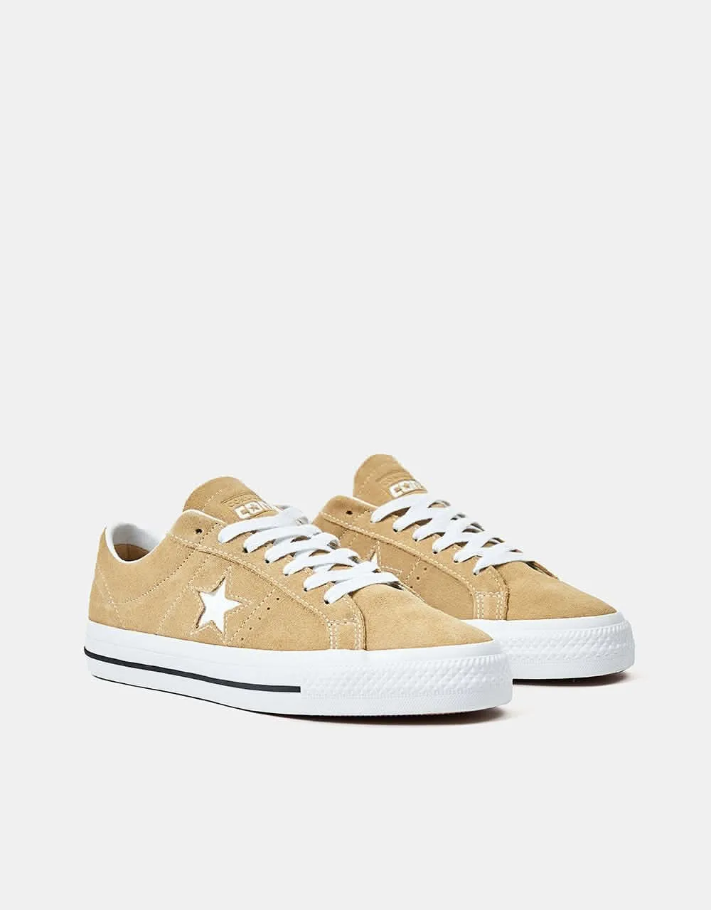 Converse One Star Pro Ox Suede Skate Shoes - Nomad Khaki/Black/Egret