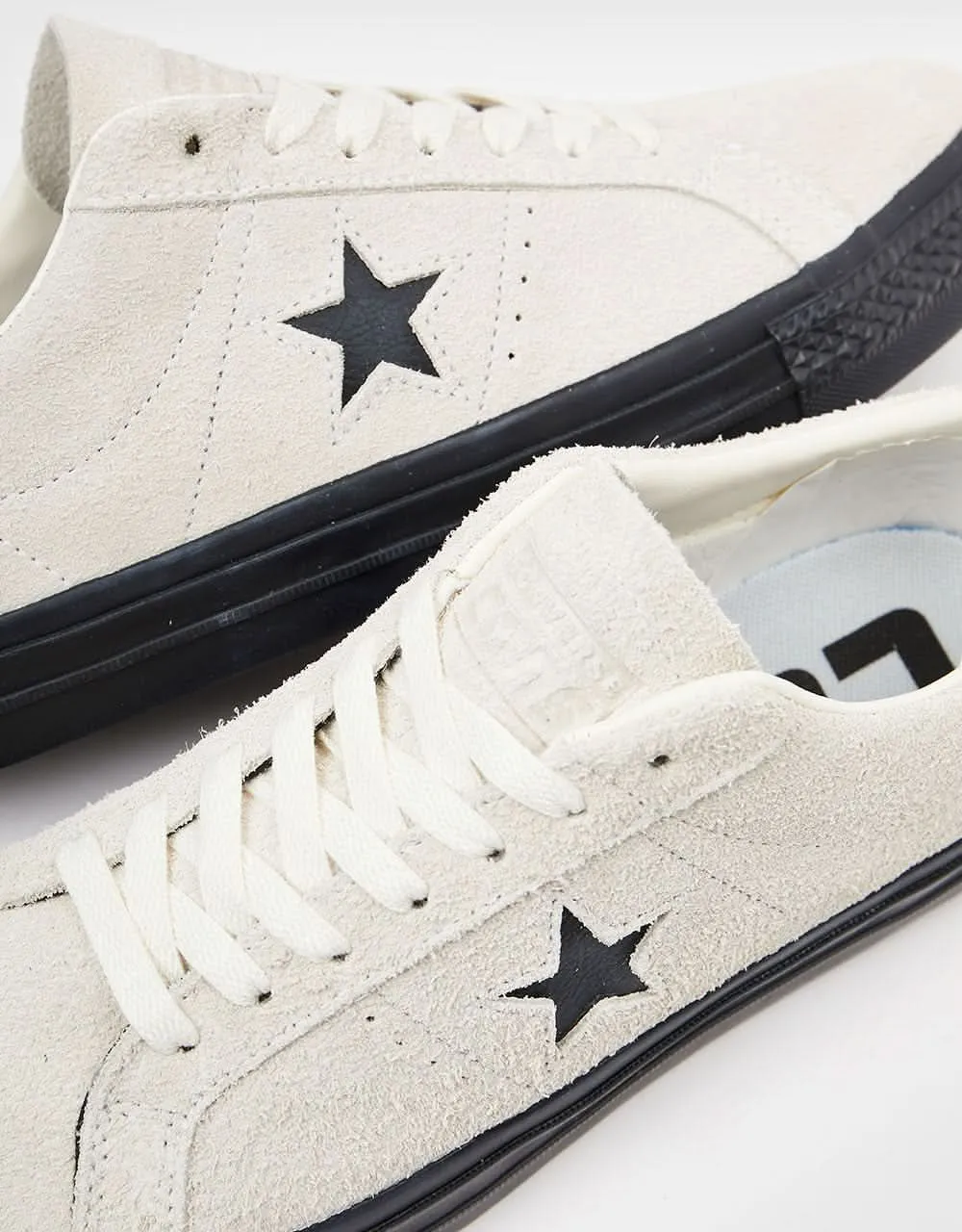 Converse One Star Shaggy Suede Skate Shoes - Egret/Egret/Black