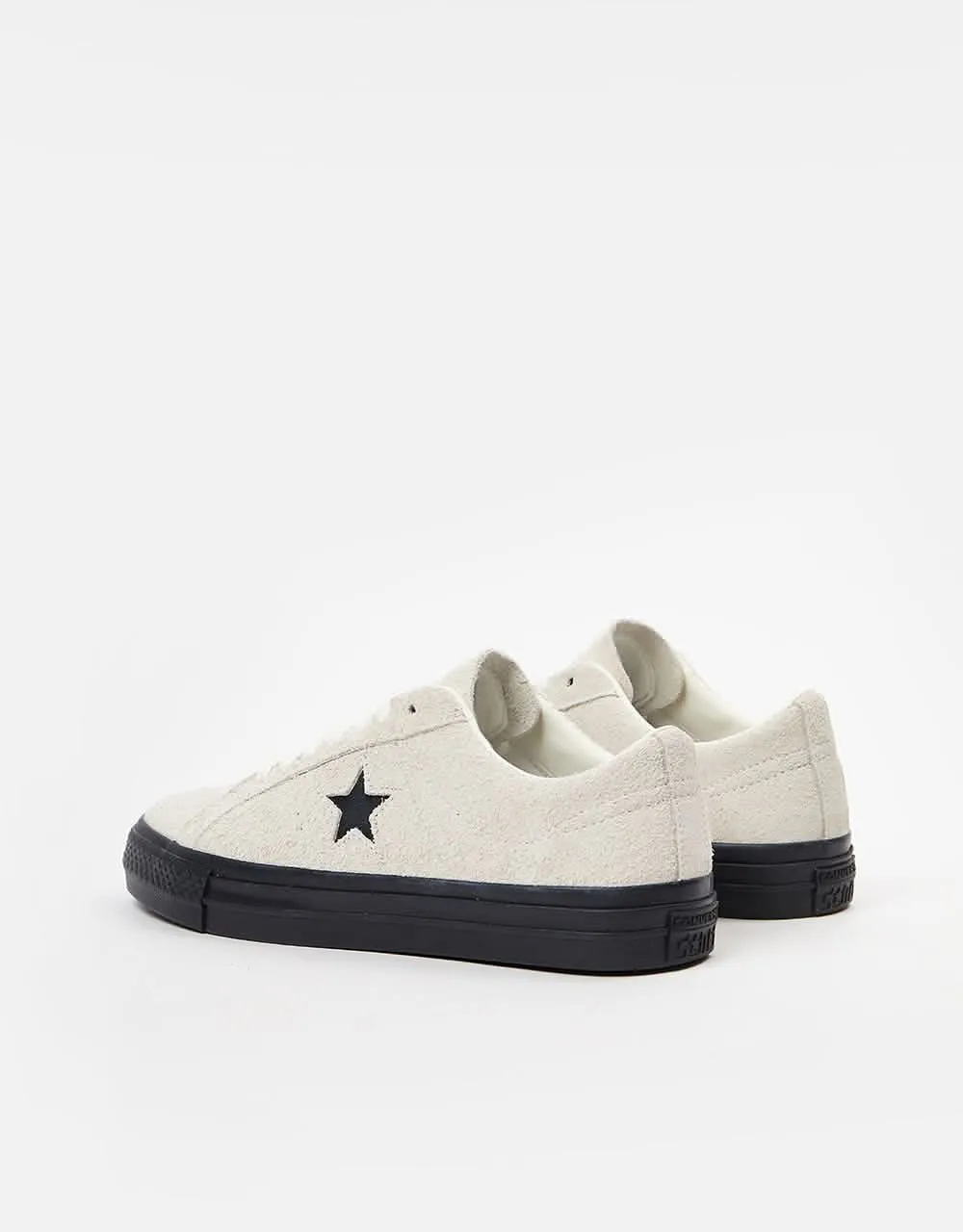 Converse One Star Shaggy Suede Skate Shoes - Egret/Egret/Black