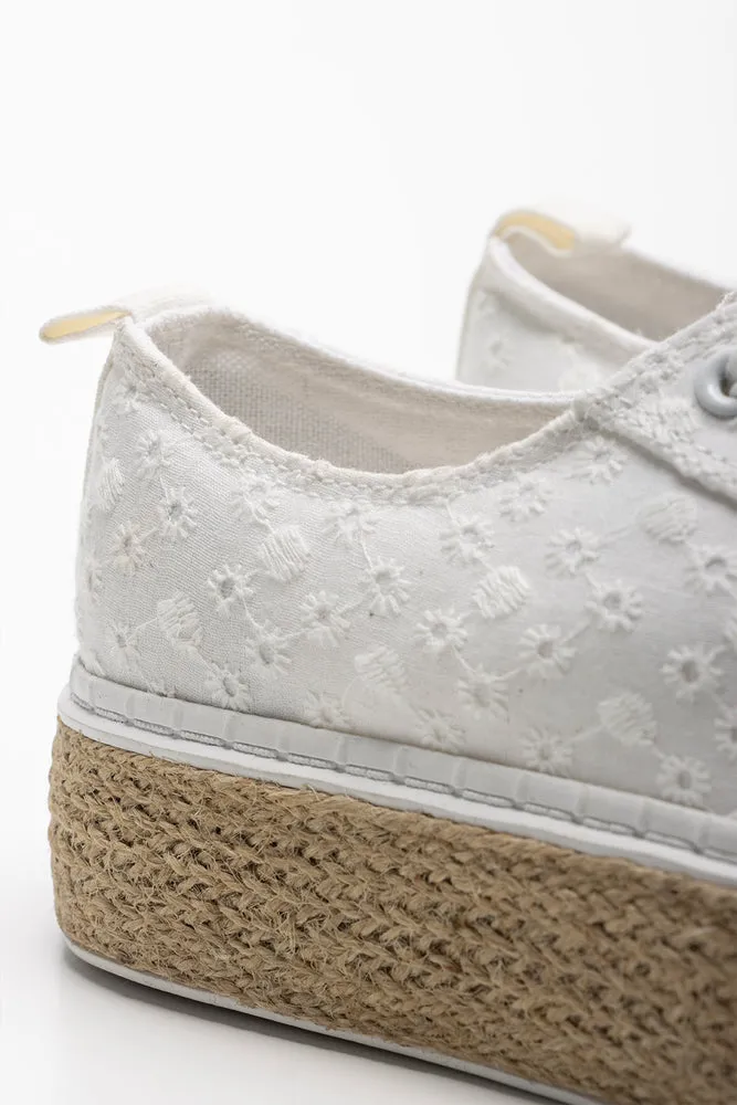 Crochet Espadrille Sneaker White