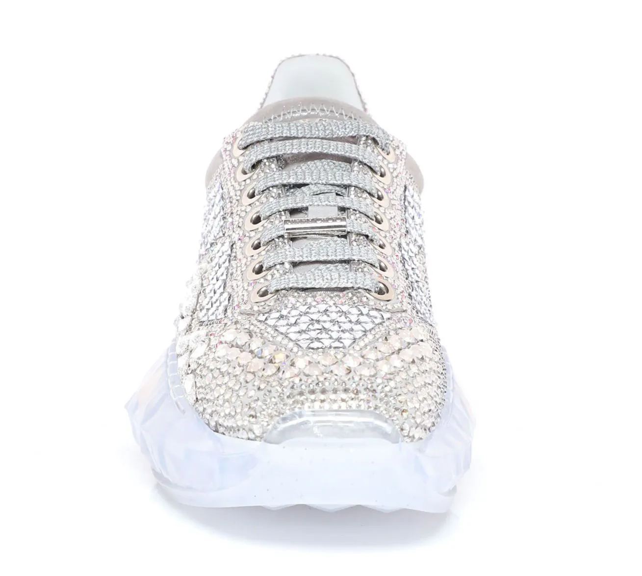 Crystal Shimmer Suede Low Top Trainers