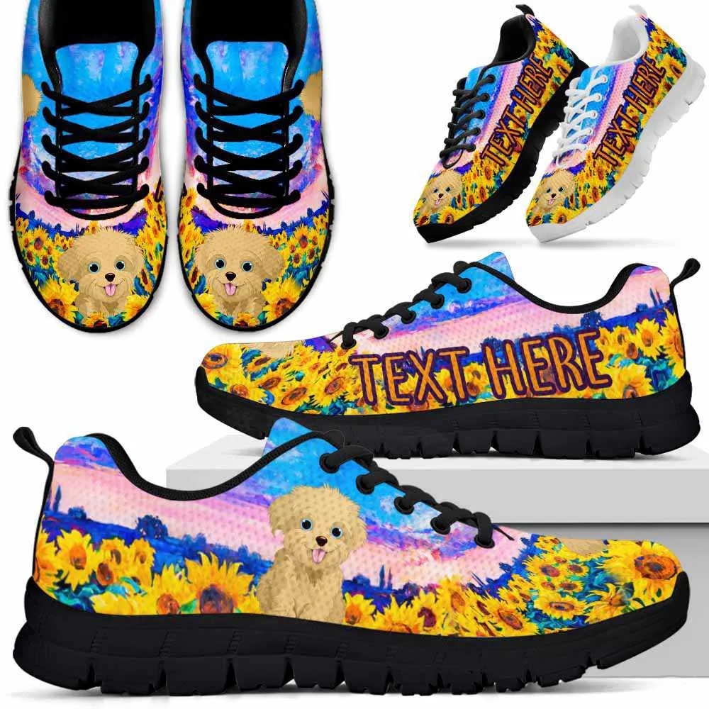 Custom Name Havanese Sneaker, Havanese Sunflower Sky Sneakers Running Shoes, Best Running Shoes