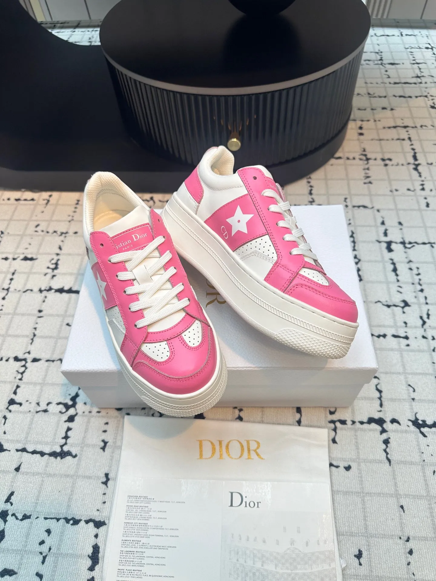 DOR Star Platform Sneaker Pink Calfskin and Suede-162