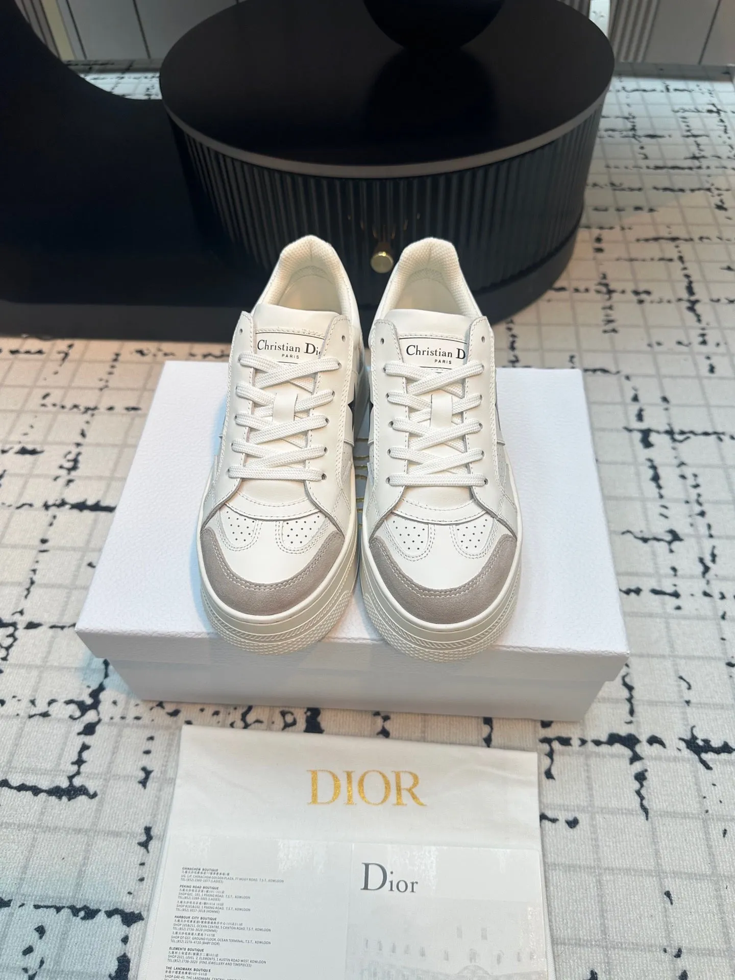 DOR Star Platform Sneaker White Calfskin and Suede-161