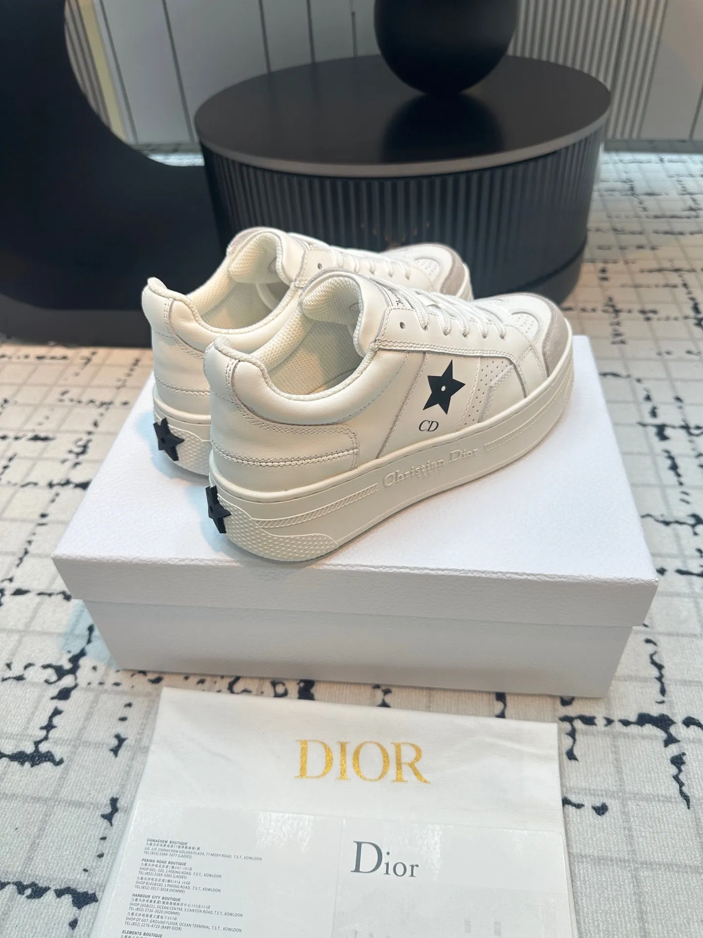 DOR Star Platform Sneaker White Calfskin and Suede-161