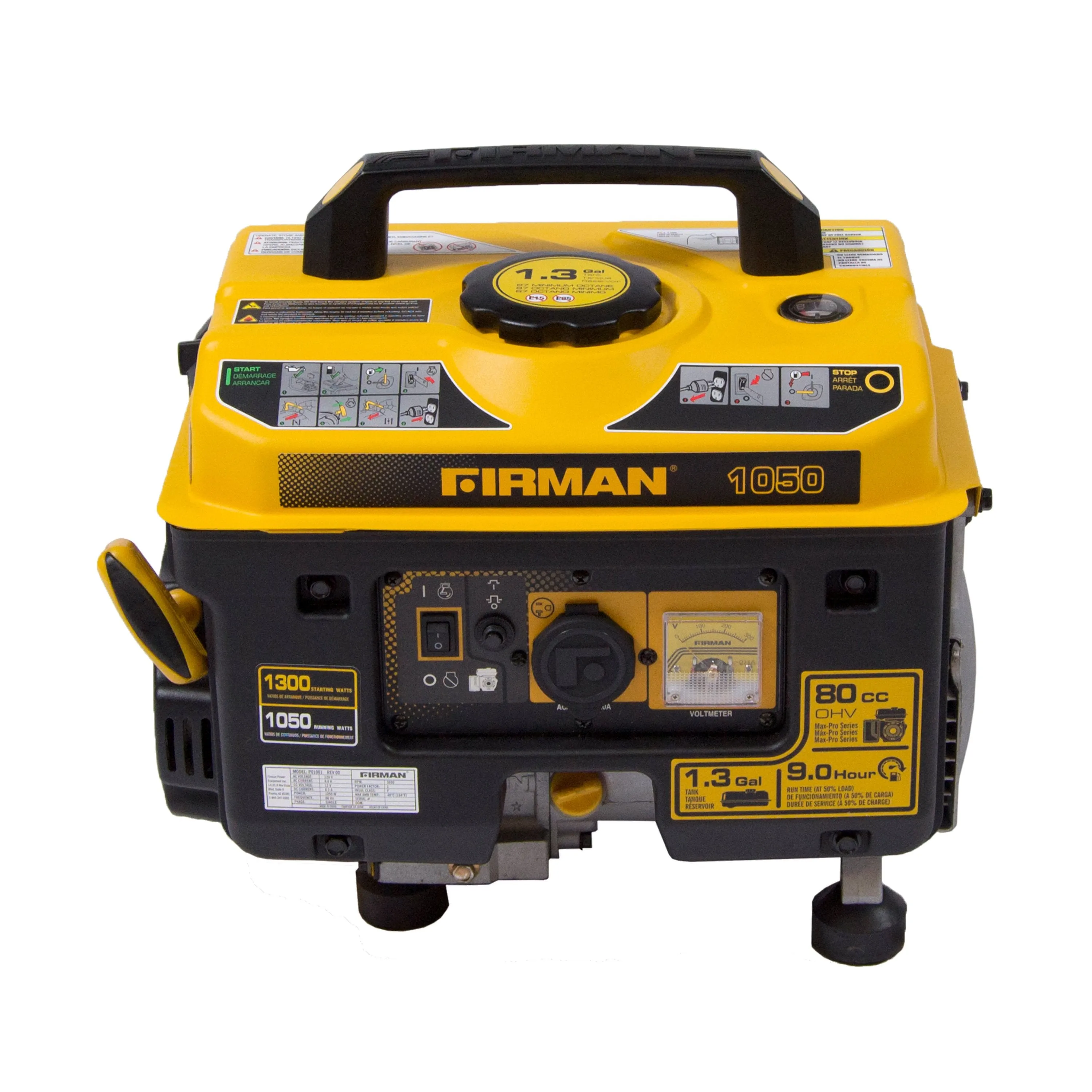 FIRMAN P01001 1300/1050 Watt Gas Recoil Start Generator, cETL, CARB