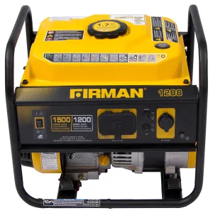 FIRMAN P01202 1500/1200 Watt Gas Recoil Start Generator with 12 V Outlets, cETL, CARB