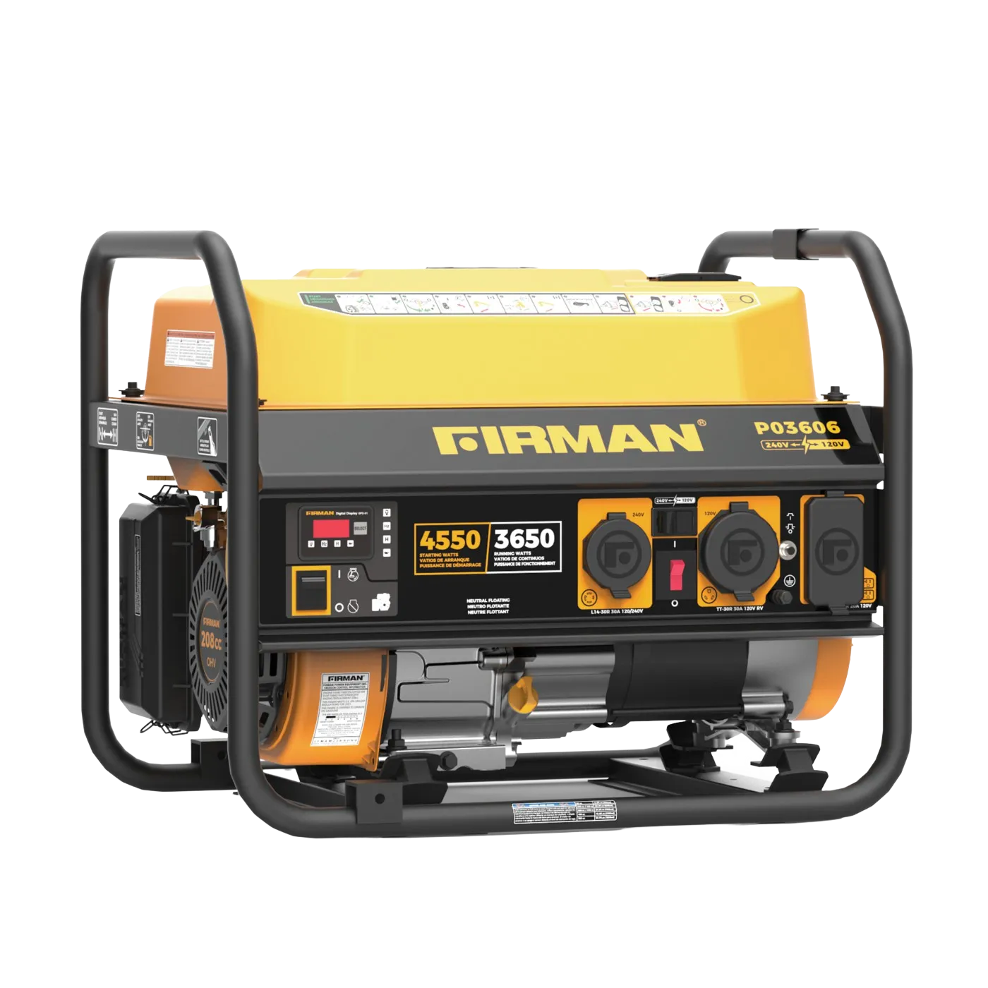 Firman P03606 30 Amp 3650W/4550W Recoil Start Gas Generator New