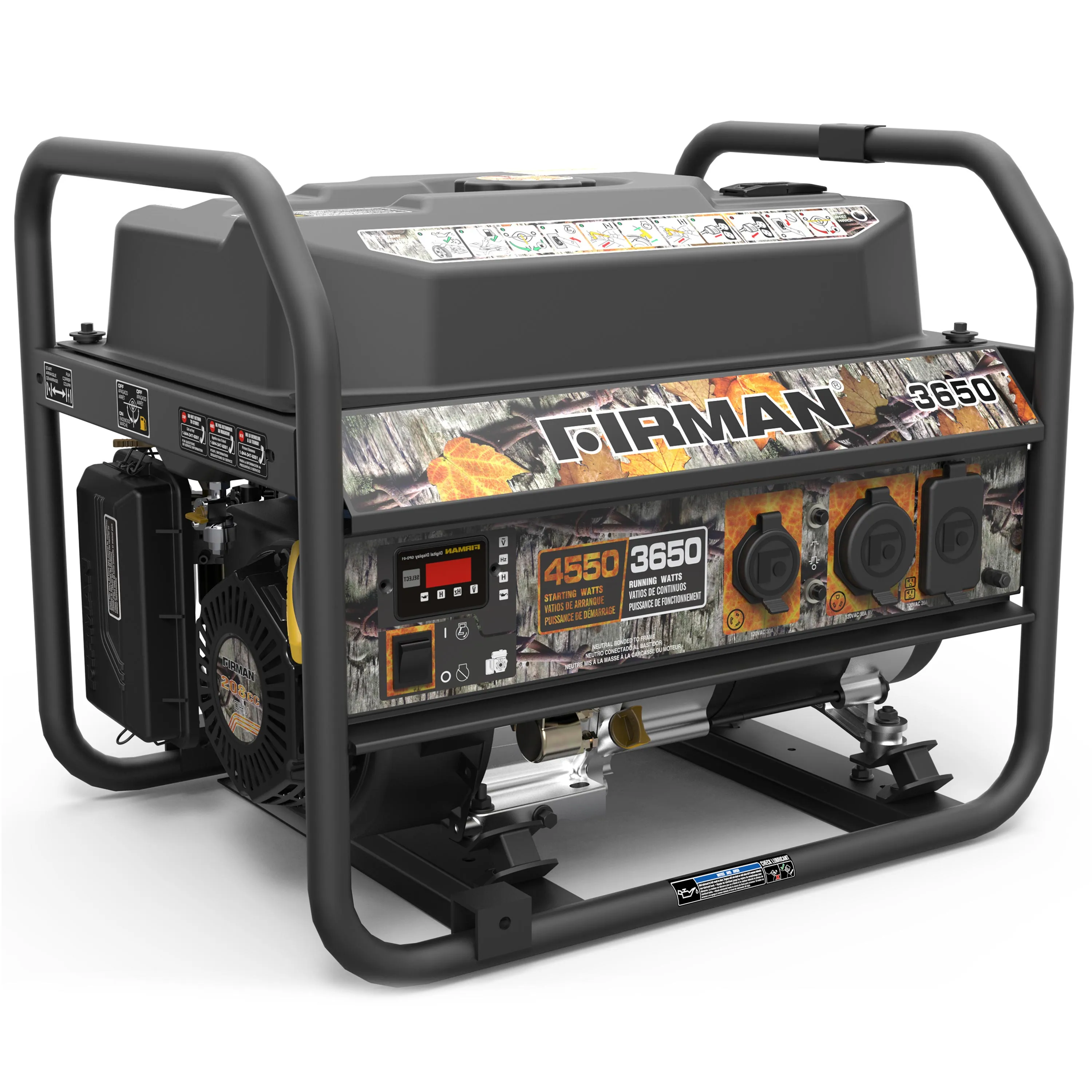 FIRMAN P03609 4550/3650 Watt Gas Recoil Start Generator, cETL (Camo)