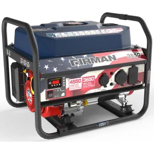 FIRMAN P03611 4550/3650 Watt Gas Recoil Start Generator, EPA Only (Stars and Stripes)