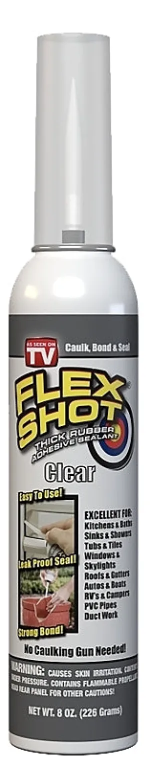 Flex Seal FSH8C Rubberized Coating, Clear, 8 oz :EA: QUANTITY: 1